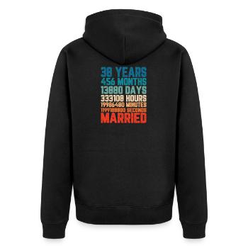 38 ans marié Mariage Mariage Dire Cadeau - Veste à capuche bio Premium Unisexe - noir - Dos - Nico (187cm)
