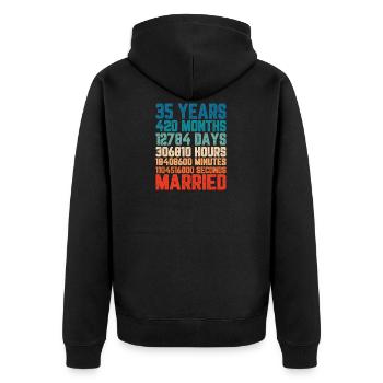 35 ans marié Mariage Mariage Dire Cadeau - Veste à capuche bio Premium Unisexe - noir - Dos - Nico (187cm)