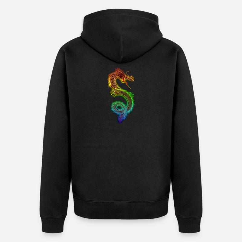 Dragon chinois - Veste à capuche bio Premium Unisexe - noir