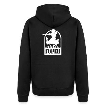 Highlander papakha Caucasus Chechnya Gift - Unisex Premium Organic Zip Hoodie - black - Back - Nico (187cm)