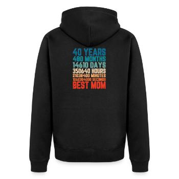 40 ans Meilleure maman Mère Mois Dire Cadeau - Veste à capuche bio Premium Unisexe - noir - Dos - Nico (187cm)