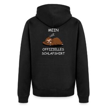 Mein Offizielles Schlafshirt - Unisex Premium Bio Zip Hoodie - Schwarz - Hinten - Nico (187cm)