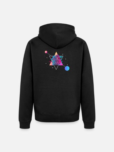 Mushroom Vaporwave - Unisex Premium Organic Zip Hoodie - black