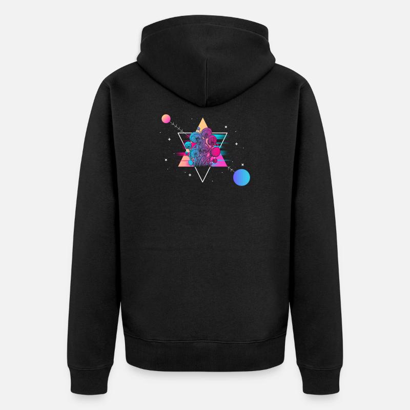 Champignon Vaporwave - Veste à capuche bio Premium Unisexe - noir