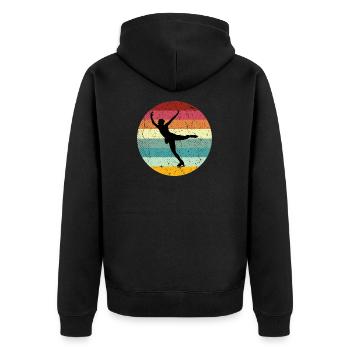 Ice Skate Vintage - Unisex Premium Bio Zip Hoodie - Schwarz - Hinten - Nico (187cm)