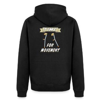 KRÜCKEN TIME FOR MOVEMENT - Unisex Premium Bio Zip Hoodie - Schwarz - Hinten - Nico (187cm)