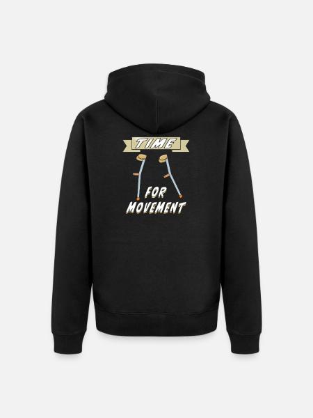 CRUTCHES TIME FOR MOVEMENT - Unisex Premium Organic Zip Hoodie - black