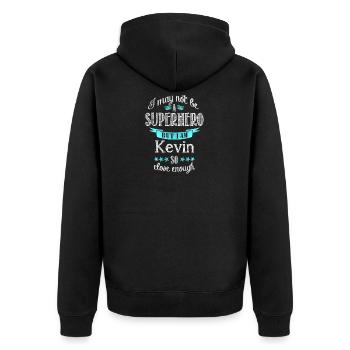 kevin - Unisex Premium Bio Zip Hoodie - Schwarz - Hinten - Nico (187cm)