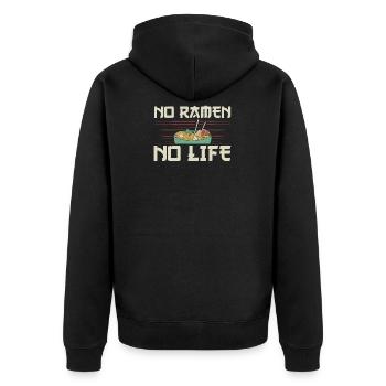 No Ramen No Life Japanische Ramen Nudeln Kawaii - Unisex Premium Bio Zip Hoodie - Schwarz - Hinten - Nico (187cm)