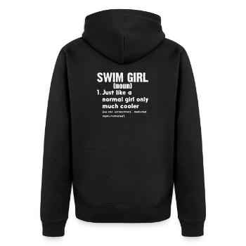 Swim Girl comme une fille normale seulement beaucoup plus cool - Veste à capuche bio Premium Unisexe - noir - Dos - Nico (187cm)