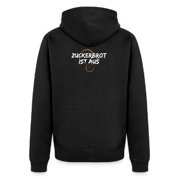 Zuckerbrot Ist Aus Lustiger Sarkastischer Spruch - Unisex Premium Bio Zip Hoodie - Schwarz - Hinten - Nico (187cm)