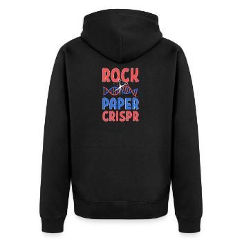 Rock Paper Crispr Genmanipulation Biologie Lehrer - Unisex Premium Bio Zip Hoodie - Schwarz - Hinten - Nico (187cm)