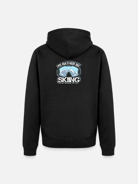 Fun Skier Skiing Skiing Gift - Unisex Premium Organic Zip Hoodie - black