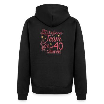 Ein perfektes Team seit 40 Jahren Hochzeitstag - Unisex Premium Bio Zip Hoodie - Schwarz - Hinten - Nico (187cm)