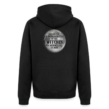 We Are The Granddaughters Of Witches Feminismus - Unisex Premium Bio Zip Hoodie - Schwarz - Hinten - Nico (187cm)