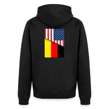 USA Germany German Deutschland Flag Dual Citizen - Unisex Premium Organic Zip Hoodie - black - Back - Nico (187cm)