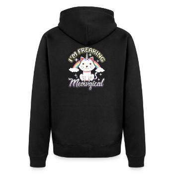 Cadeau de licorne de licorne de chat de chat - Veste à capuche bio Premium Unisexe - noir - Dos - Nico (187cm)