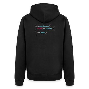 Alors réveillé je code drôle dire cadeau - Veste à capuche bio Premium Unisexe - noir - Dos - Nico (187cm)