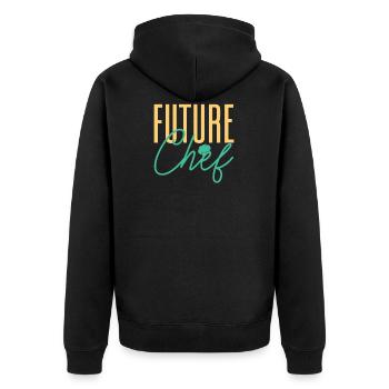 Future Chef Cooking Cook Pastry Gourmet Commis Che - Unisex Premium Bio Zip Hoodie - Schwarz - Hinten - Nico (187cm)