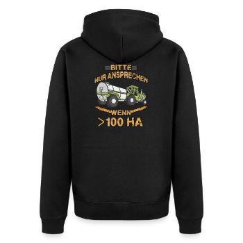 Witziges Trecker Bauern Motiv Traktor Fahrer - Unisex Premium Bio Zip Hoodie - Schwarz - Hinten - Nico (187cm)