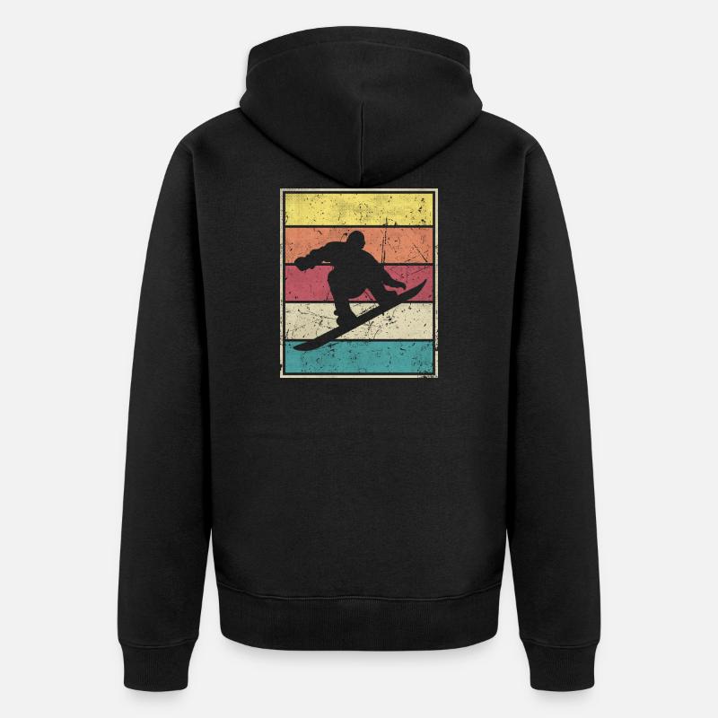 Snowboard - Unisex Premium Bio Zip Hoodie - Schwarz
