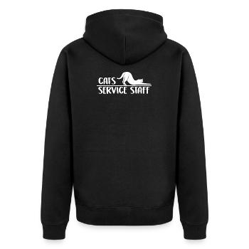 Cat Service Staff niedliches Katzen Halter Katzen - Unisex Premium Bio Zip Hoodie - Schwarz - Hinten - Nico (187cm)