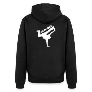 Breakdance BBoy BGirl Streetdance Breakdance - Unisex Premium Bio Zip Hoodie - Schwarz - Hinten - Nico (187cm)