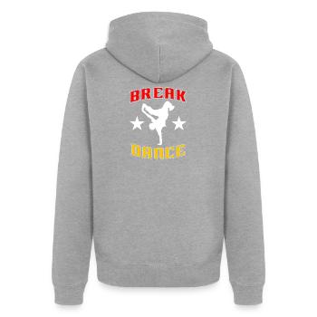 Breakdance BBoy BGirl Streetdance Breakdance - Unisex Premium Bio Zip Hoodie - Grau meliert - Hinten - Nico (187cm)