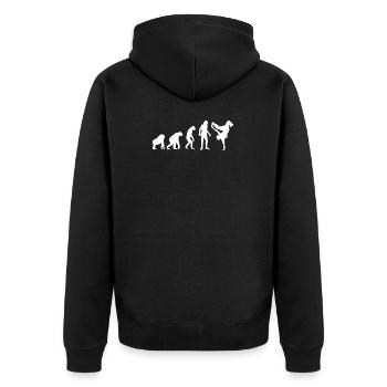 Breakdance BBoy BGirl Streetdance Breakdance - Unisex Premium Bio Zip Hoodie - Schwarz - Hinten - Nico (187cm)