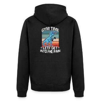 T-Rex Speech Defect Athlète Fitness Musculation - Veste à capuche bio Premium Unisexe - noir - Dos - Nico (187cm)