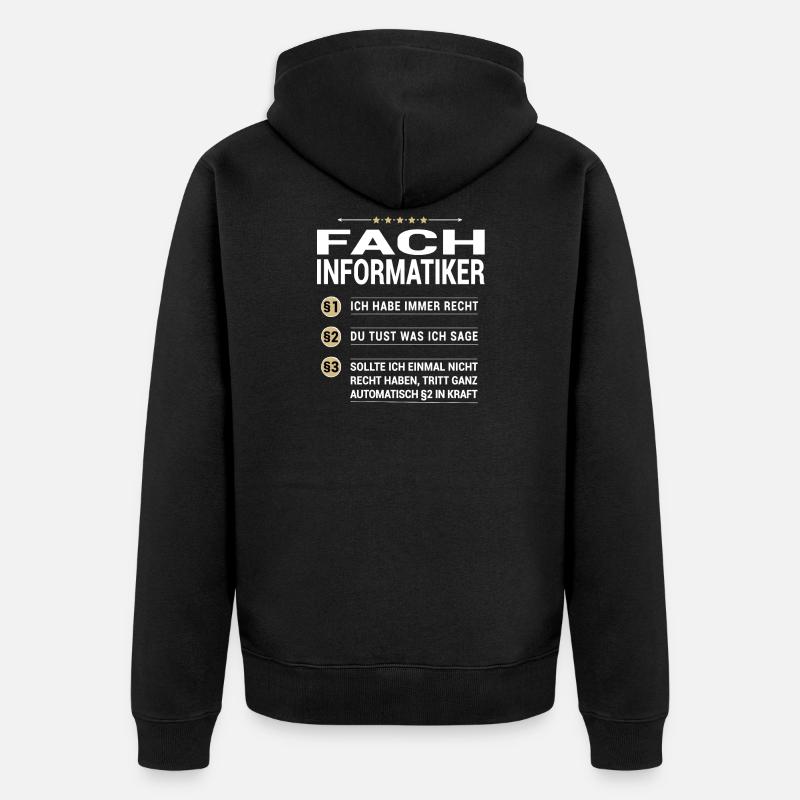 Fachinformatiker Beruf meine eigenen Paragraphen - Unisex Premium Bio Zip Hoodie - Schwarz