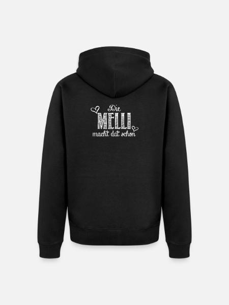 melli - Unisex Premium Bio Zip Hoodie - Schwarz