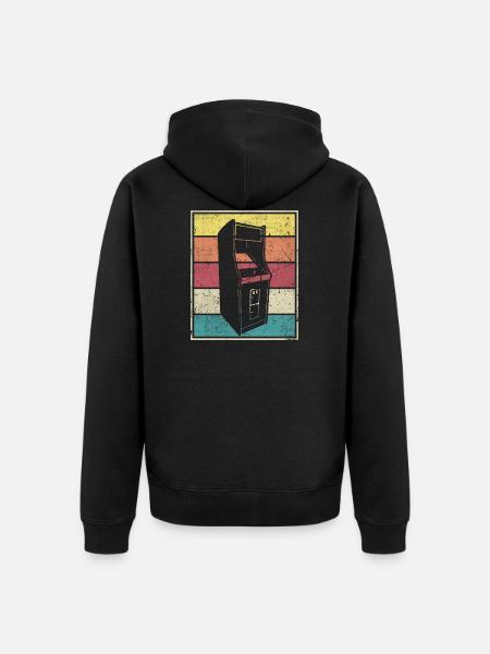 Arcade Machine - Unisex Premium Organic Zip Hoodie - black