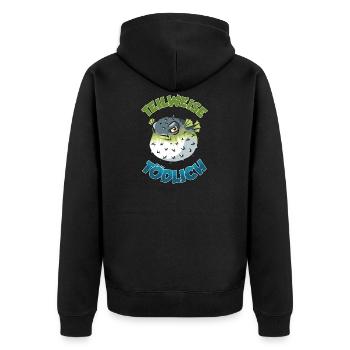 Puffer Fish Partiellement mortel Bande dessinée - Veste à capuche bio Premium Unisexe - noir - Dos - Nico (187cm)