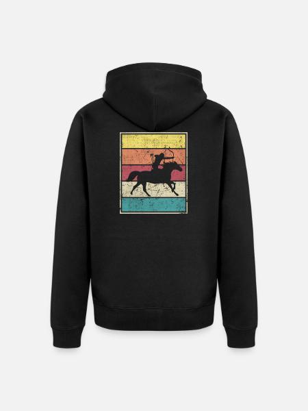 Horse Back Archery - Unisex Premium Organic Zip Hoodie - black