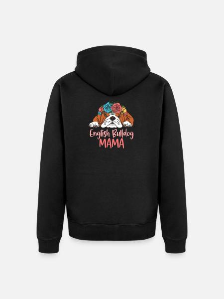 BULLDOG ANGLAIS MAMA - Veste à capuche bio Premium Unisexe - noir