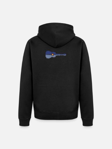 Guitar Lake Reflections | Guitar - Unisex Premium Organic Zip Hoodie - black