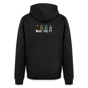 What The F | Photographer - Unisex Premium Organic Zip Hoodie - black - Back - Nico (187cm)