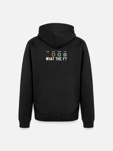 What The F | Photographer - Unisex Premium Bio Zip Hoodie - Schwarz