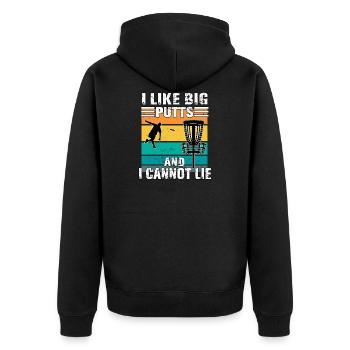 Disc Golf Frisbee Ultimate Frisbee Disc Golf - Unisex Premium Bio Zip Hoodie - Schwarz - Hinten - Nico (187cm)