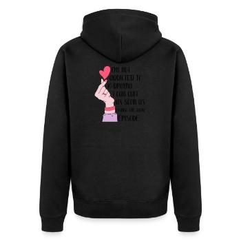 K-Drama Kdrama Korea Südkorea Hallyu K-Drama - Unisex Premium Bio Zip Hoodie - Schwarz - Hinten - Nico (187cm)