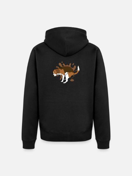 BEAGLE poops piles of poop - Unisex Premium Organic Zip Hoodie - black