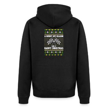 Bonne basse saison et joyeux Noël drôle - Veste à capuche bio Premium Unisexe - noir - Dos - Nico (187cm)
