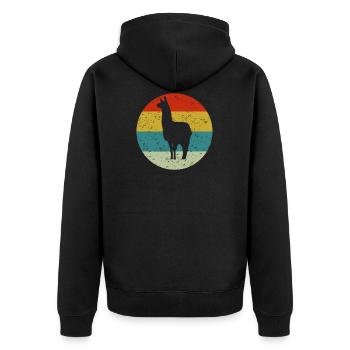 lama - Veste à capuche bio Premium Unisexe - noir - Dos - Nico (187cm)