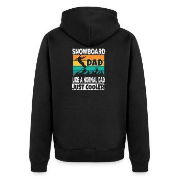Snowboard Dad Like A Normal Dad Just Cooler Ski Sn - Unisex Premium Bio Zip Hoodie - Schwarz - Hinten - Nico (187cm)