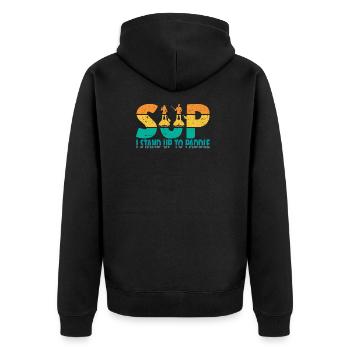 I stand up to Paddle. Stand up Paddle - Unisex Premium Organic Zip Hoodie - black - Back - Nico (187cm)