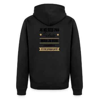Cadeau pas parfaite mais cavalière cheval - Veste à capuche bio Premium Unisexe - noir - Dos - Nico (187cm)