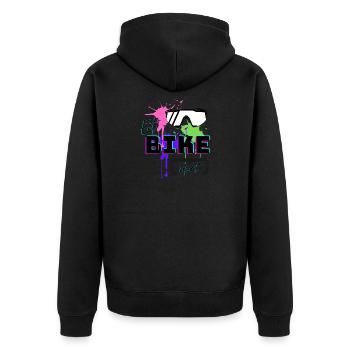 Eat Bike Repeat - Unisex Premium Organic Zip Hoodie - black - Back - Nico (187cm)