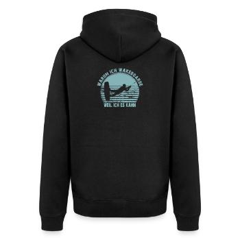 Pourquoi je fais du wakeboard parce que je peux faire du wakeboard, - Veste à capuche bio Premium Unisexe - noir - Dos - Nico (187cm)
