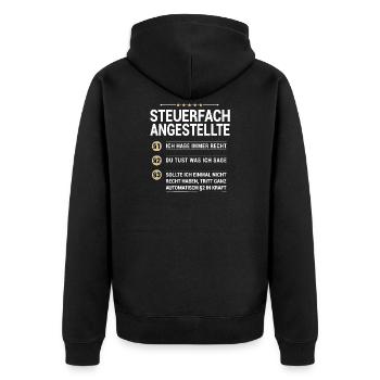 Steuerfachangestellte Beruf eigenen Paragraphen - Unisex Premium Bio Zip Hoodie - Schwarz - Hinten - Nico (187cm)